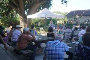 Farmer and CAFF water policy researcher shares an update at CAFF’s Sustainable Groundwater event in Yolo County