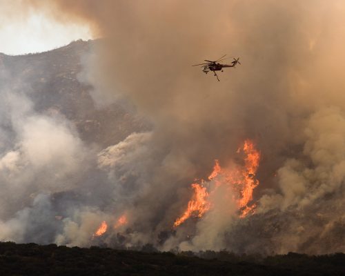 helicopter over fire